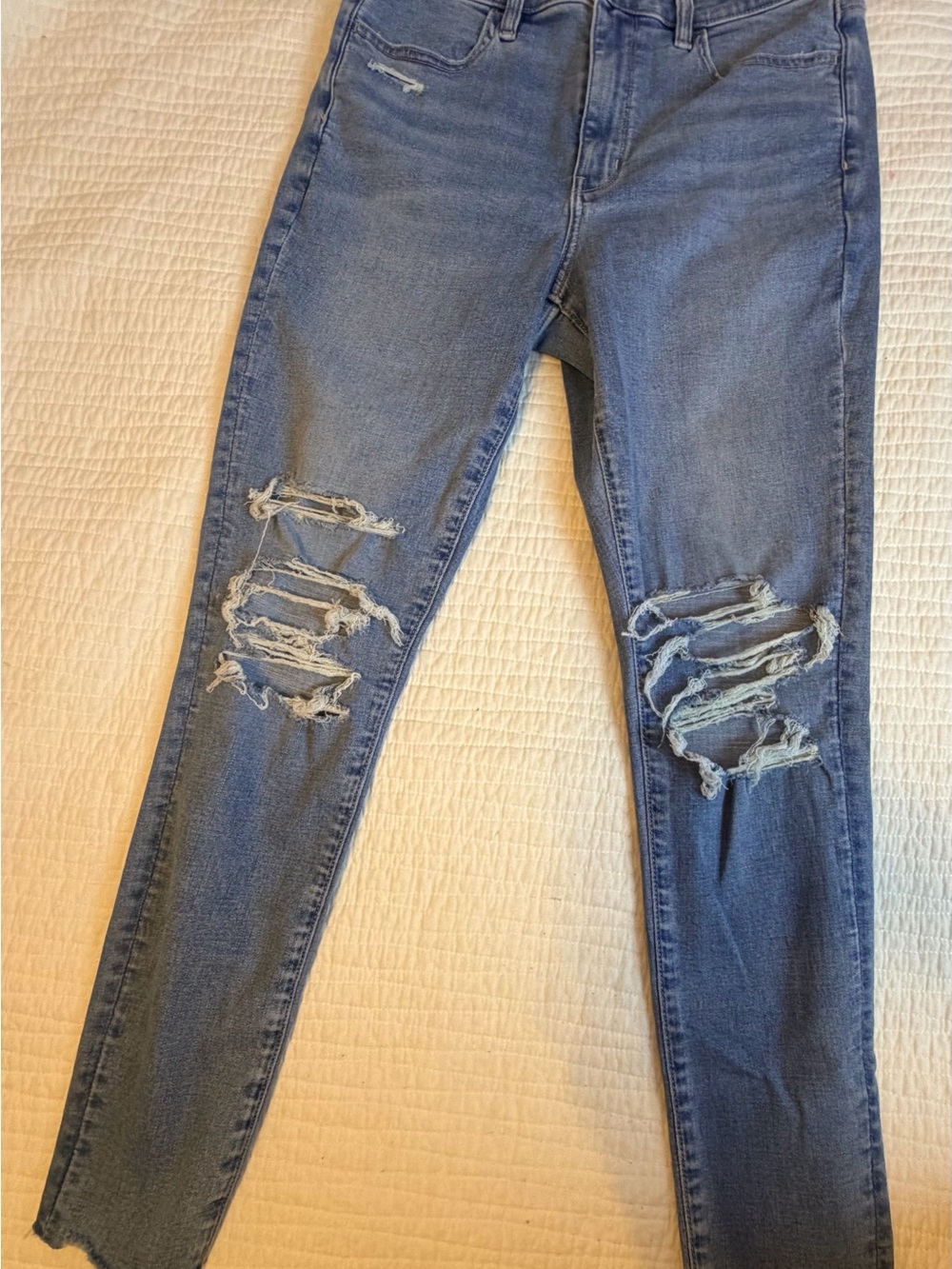 American Eagle Outfitters Next Level Stretch Super High-Rise Ripped Jeggings
